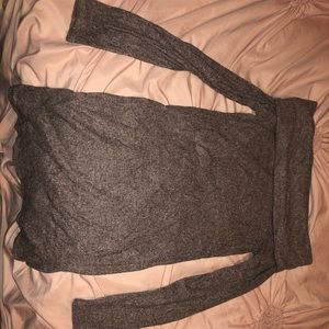 Off the shoulder body con sweater dress